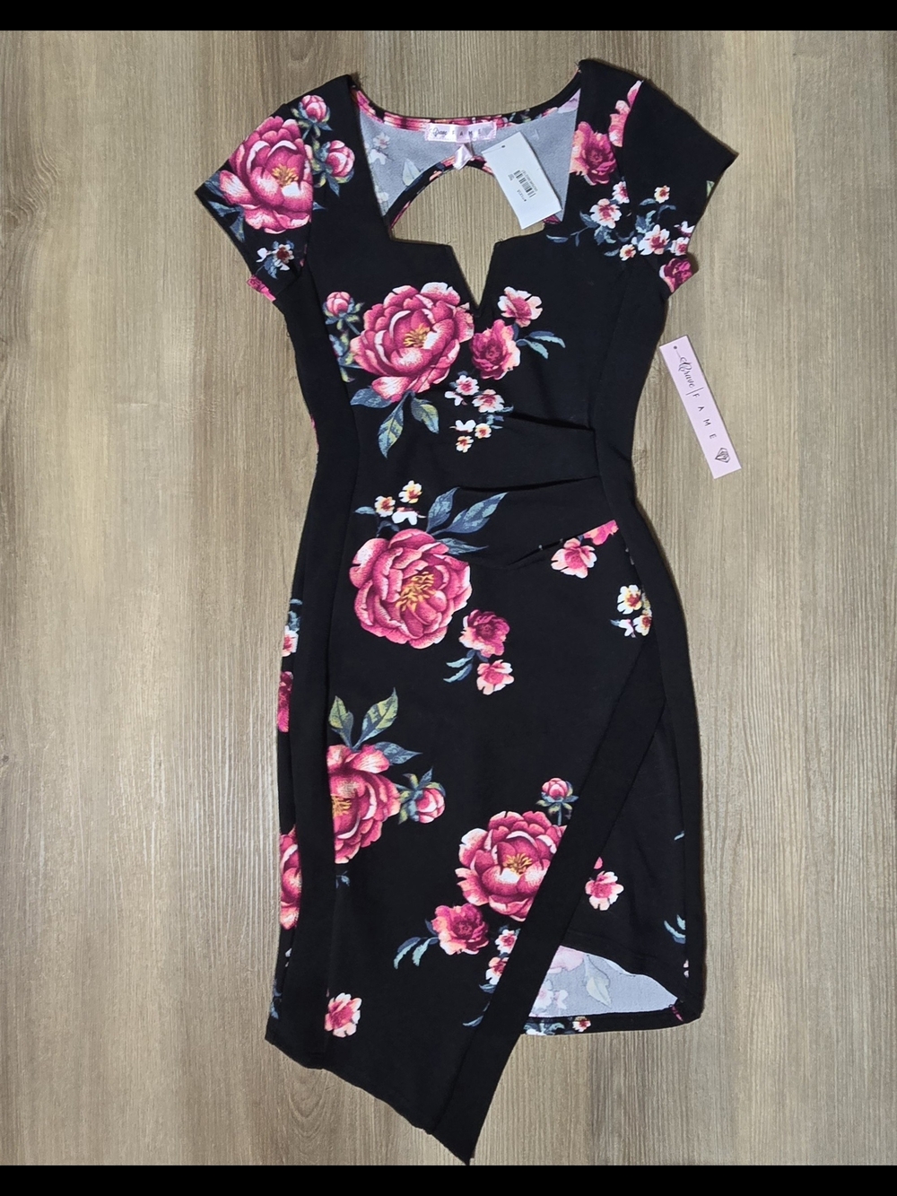 Black Floral Print Dress